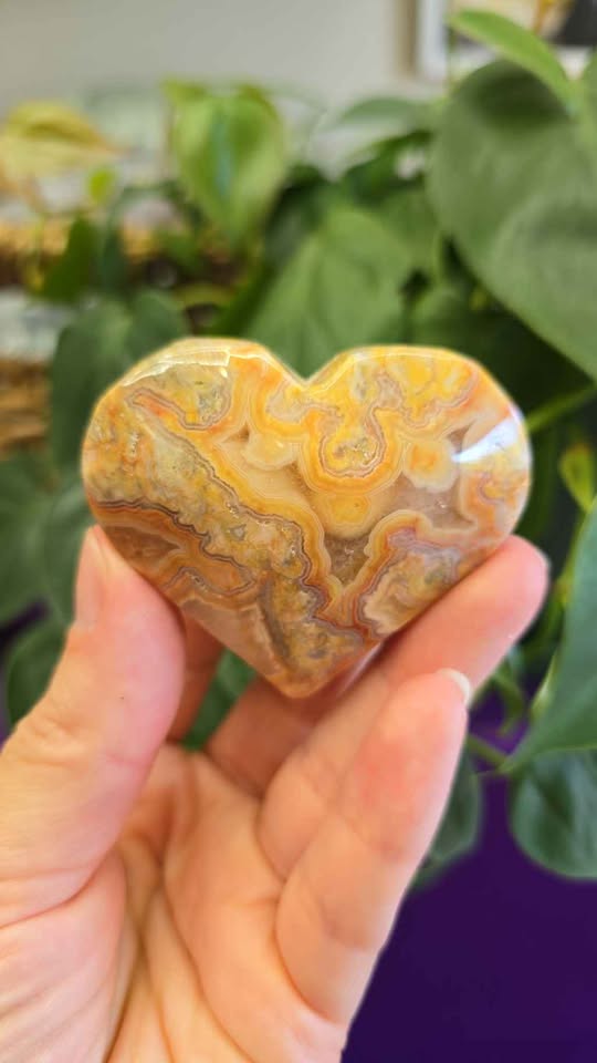 Mexican Crazy Lace Agate Heart