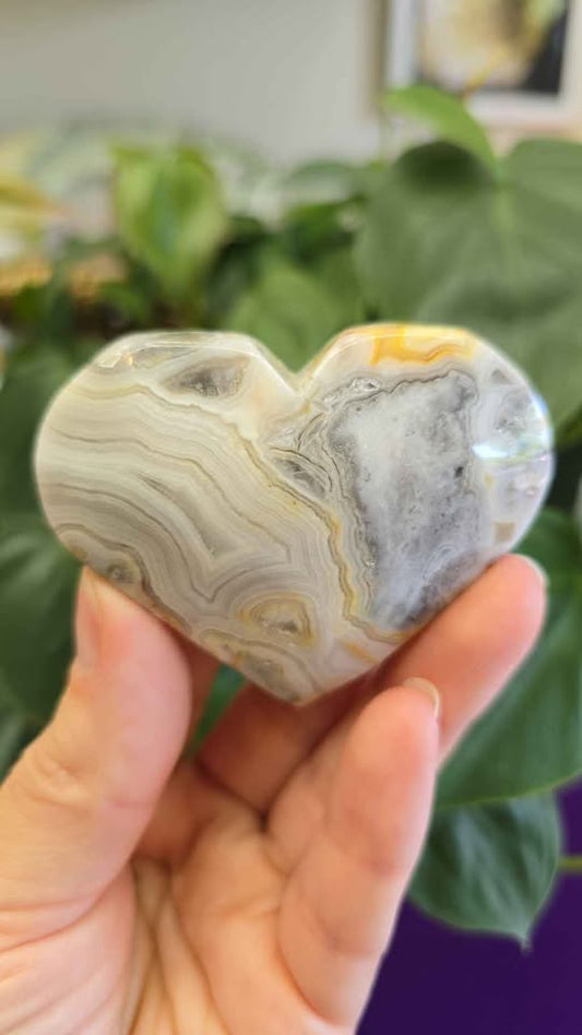 Mexican Crazy Lace Agate Heart