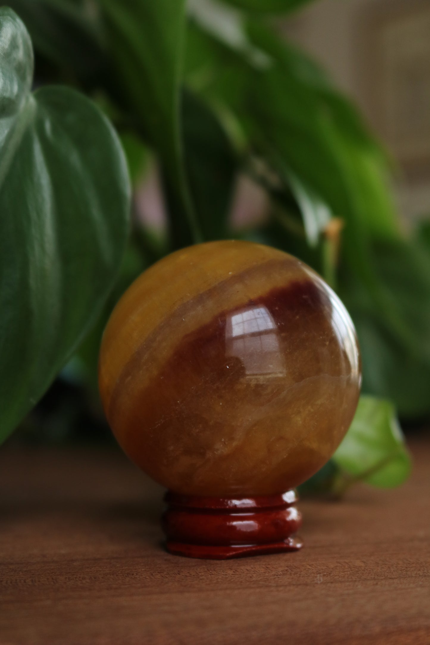 Yellow and Purple Fluorite Sphere