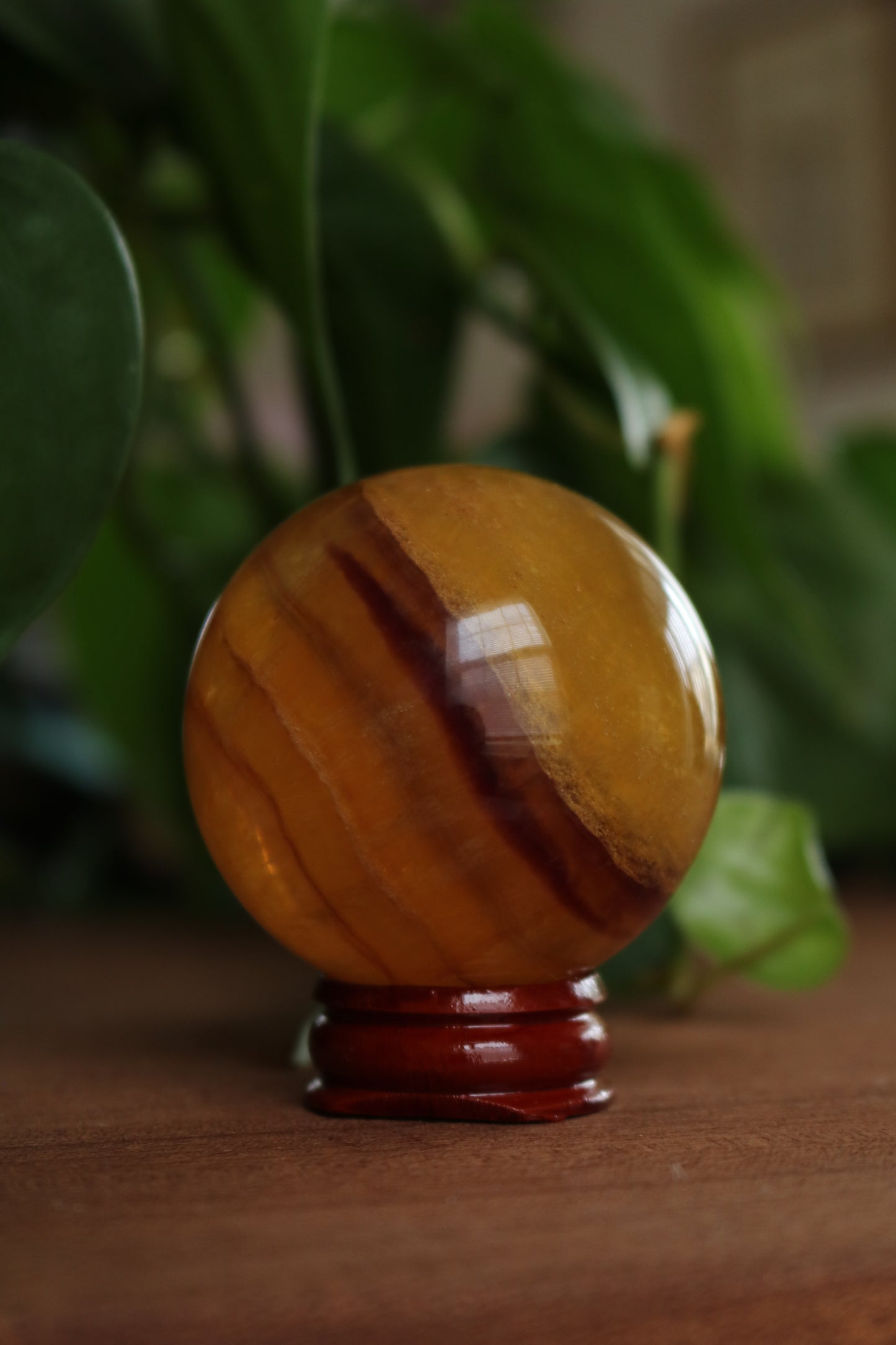 Yellow and Purple Fluorite Sphere