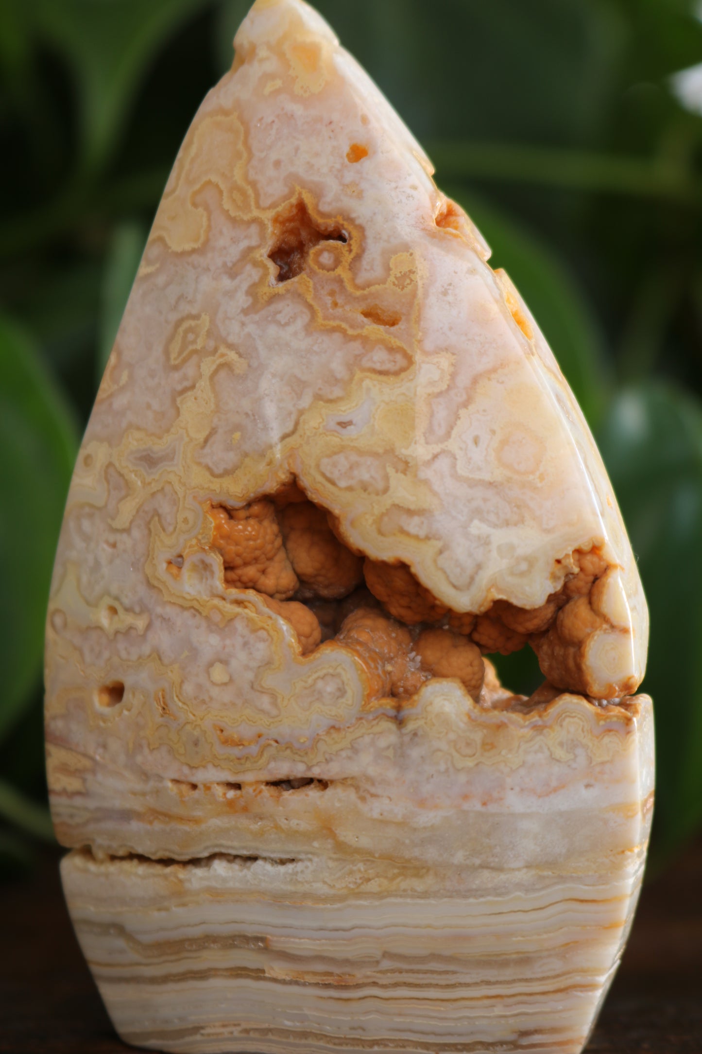 Banded Agate Flipper With Druzy