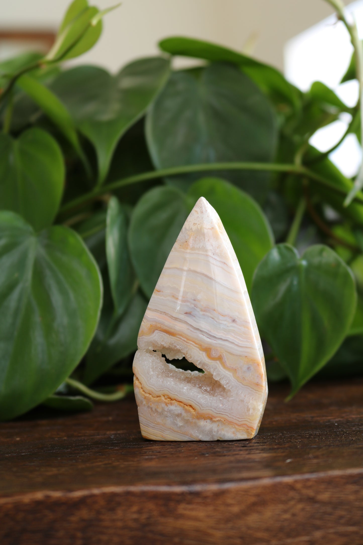 Banded Agate Flipper With Druzy