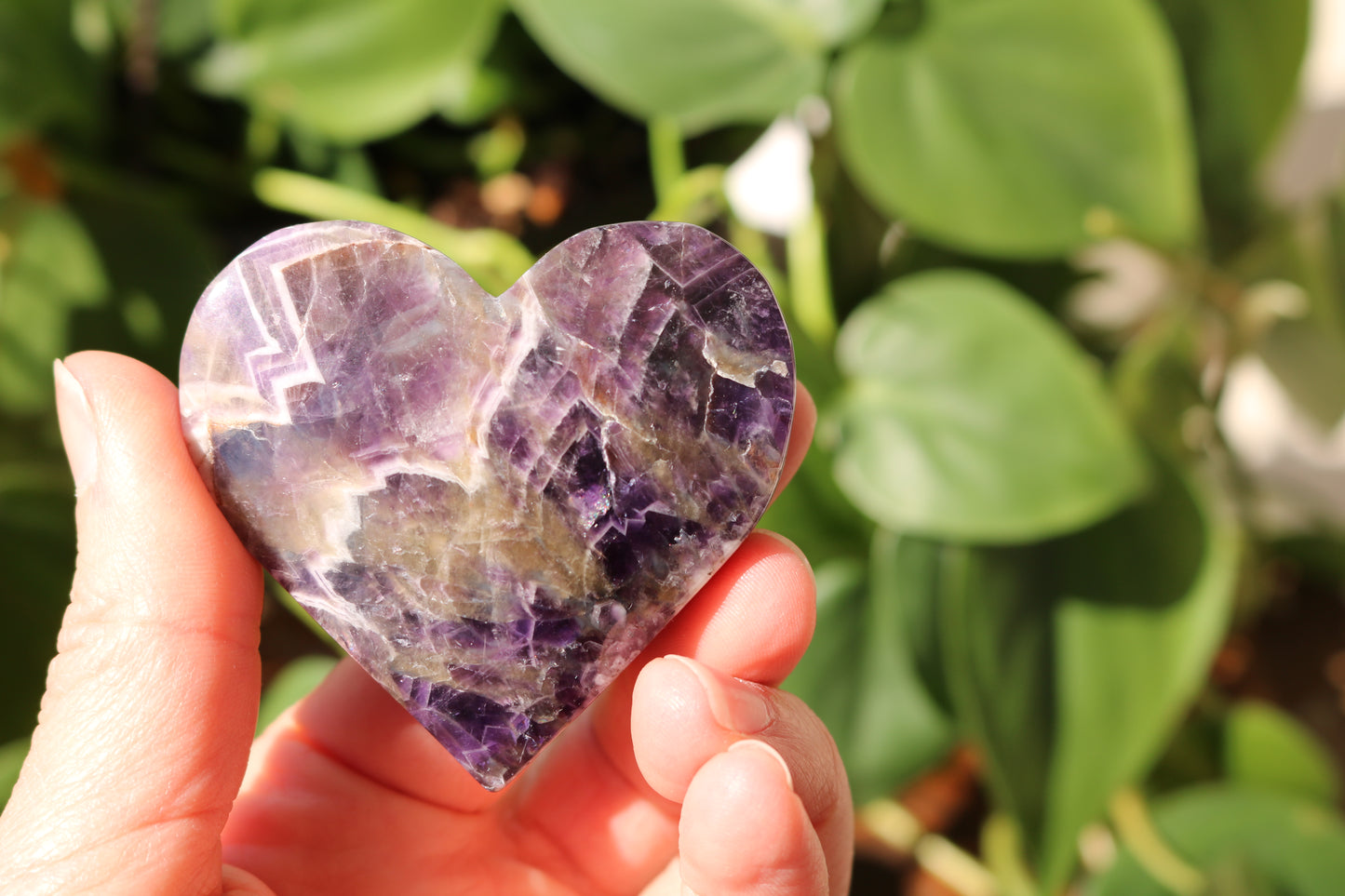 Brazilian Chevron Amethyst Heart