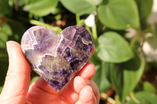 Brazilian Chevron Amethyst Heart