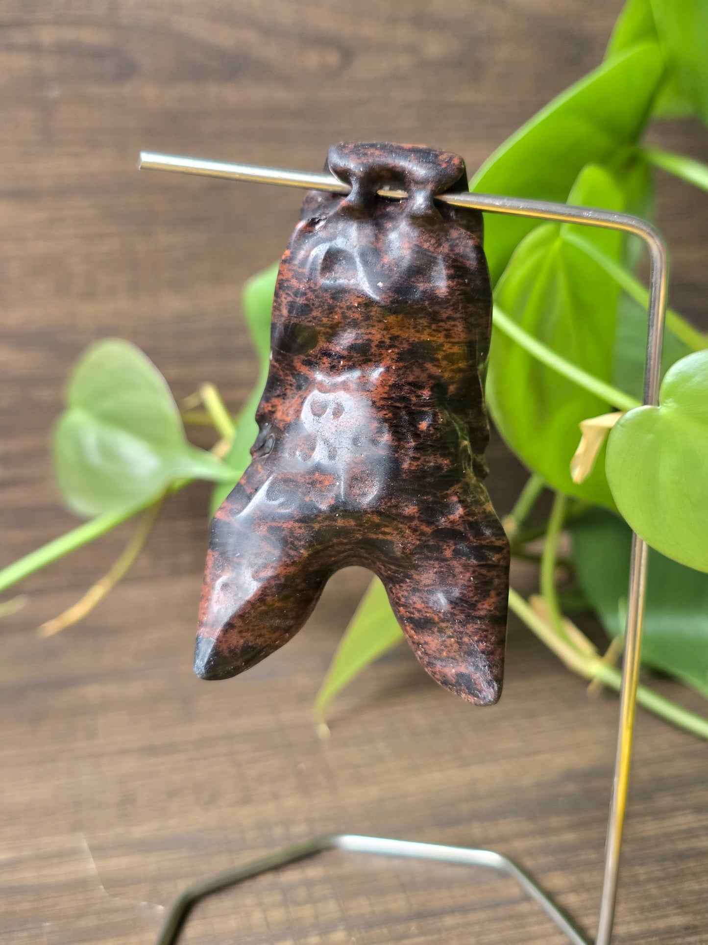 Mahogany Obsidian Hanging Bat