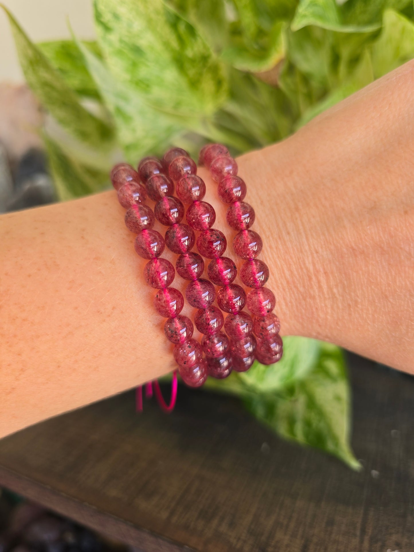 Strawberry Quartz Stretch Bracelet