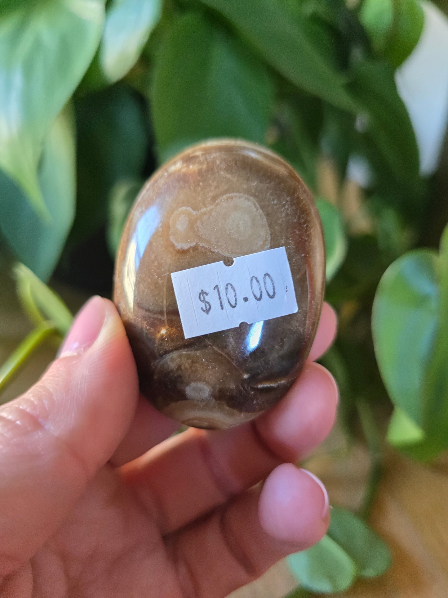 Chocolate Calcite Palm Stone