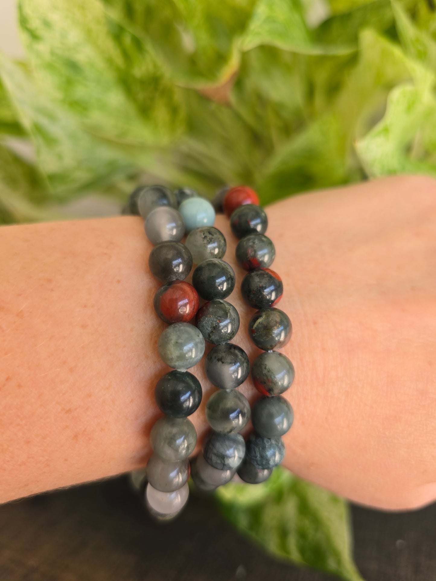 African Bloodstone Stretch Bracelet