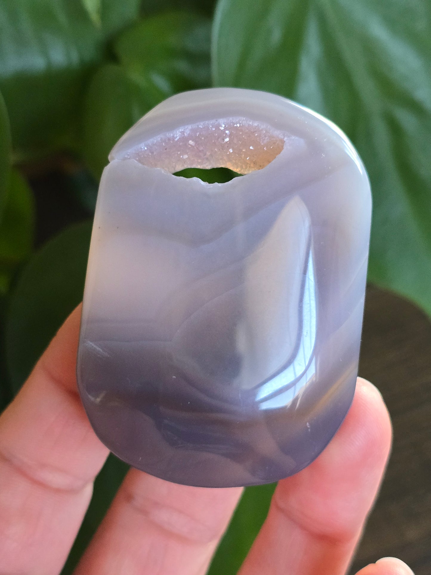Druzy Agate Palm Stone