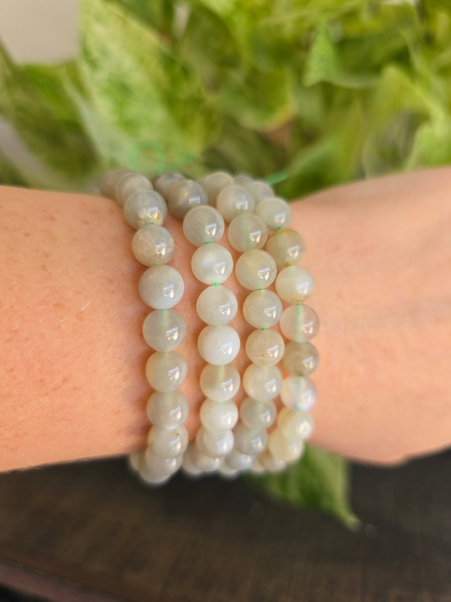 Green Moonstone Stretch Bracelet