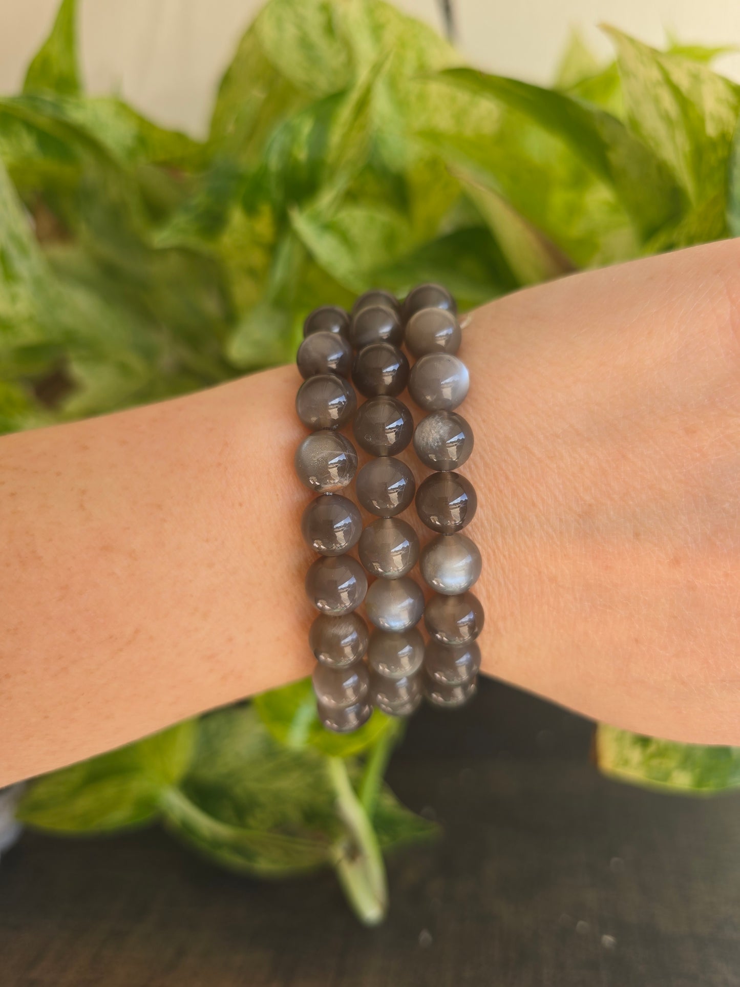 Gray Moonstone Stretch Bracelet