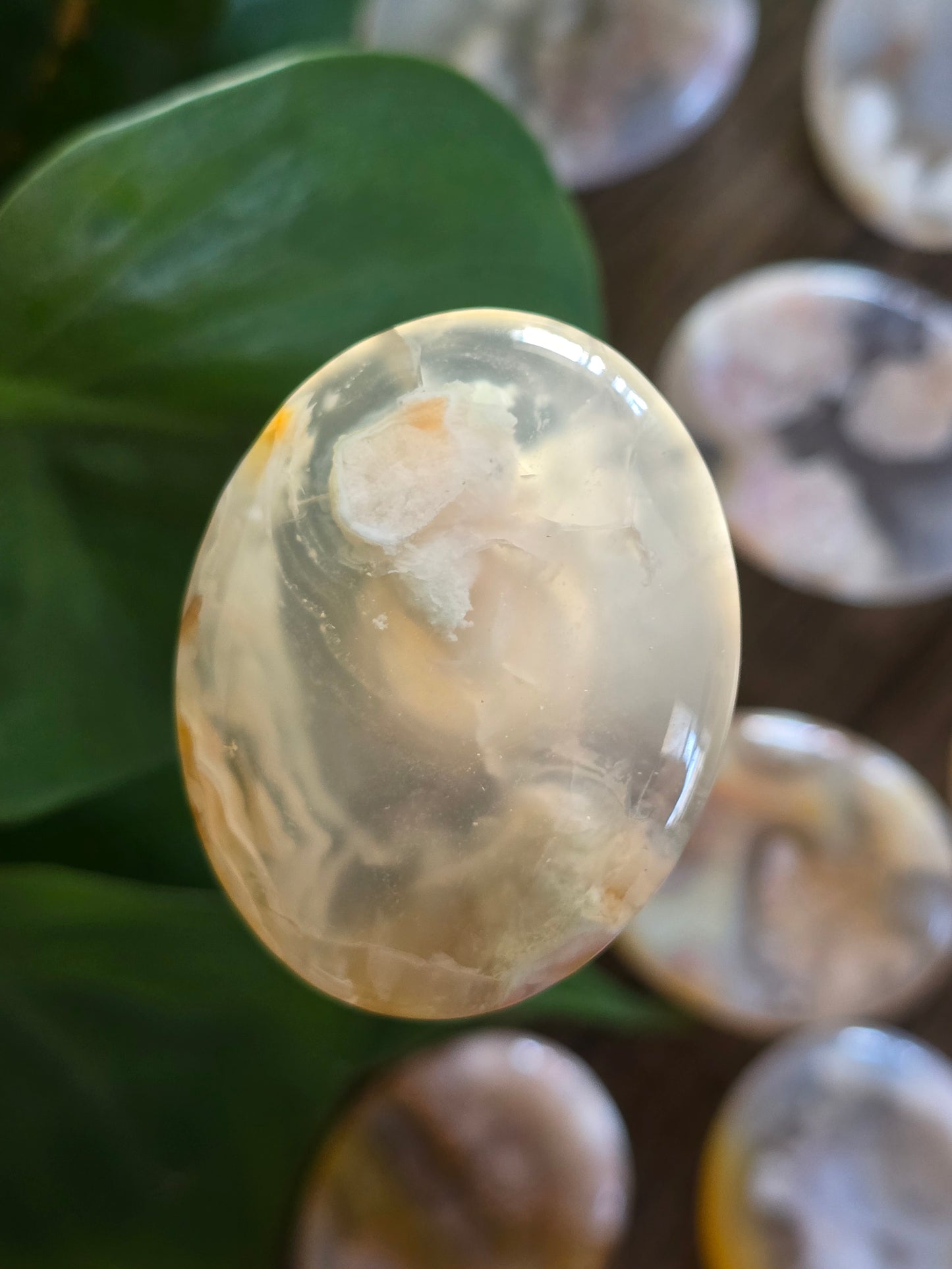 Flower Agate Worry Stone