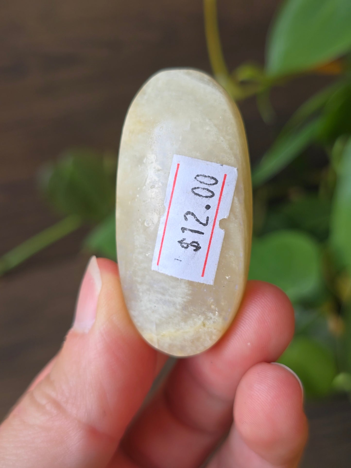 Peach Moonstone Palm Stone
