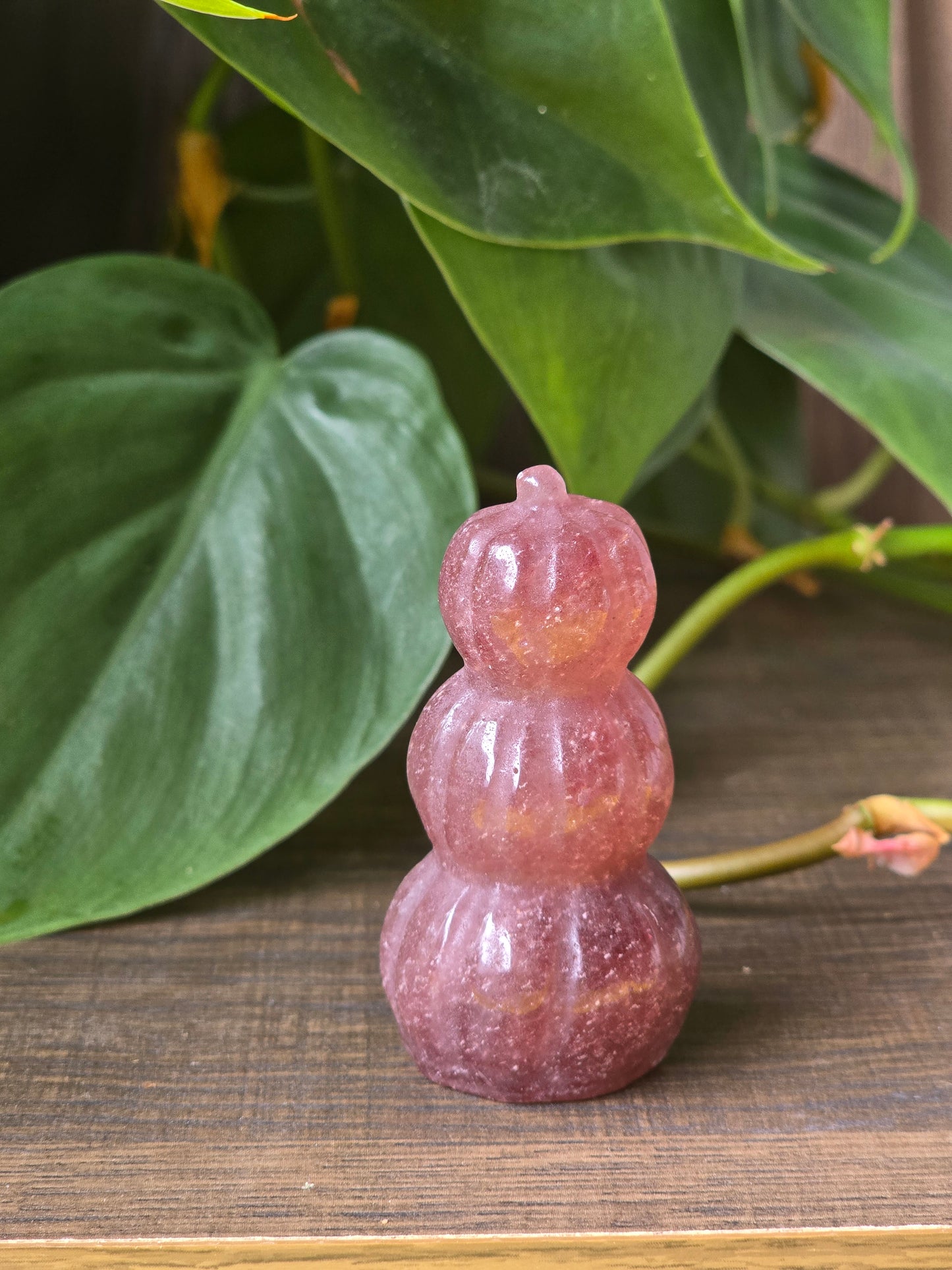 Strawberry Quartz Triple Pumpkin Stack
