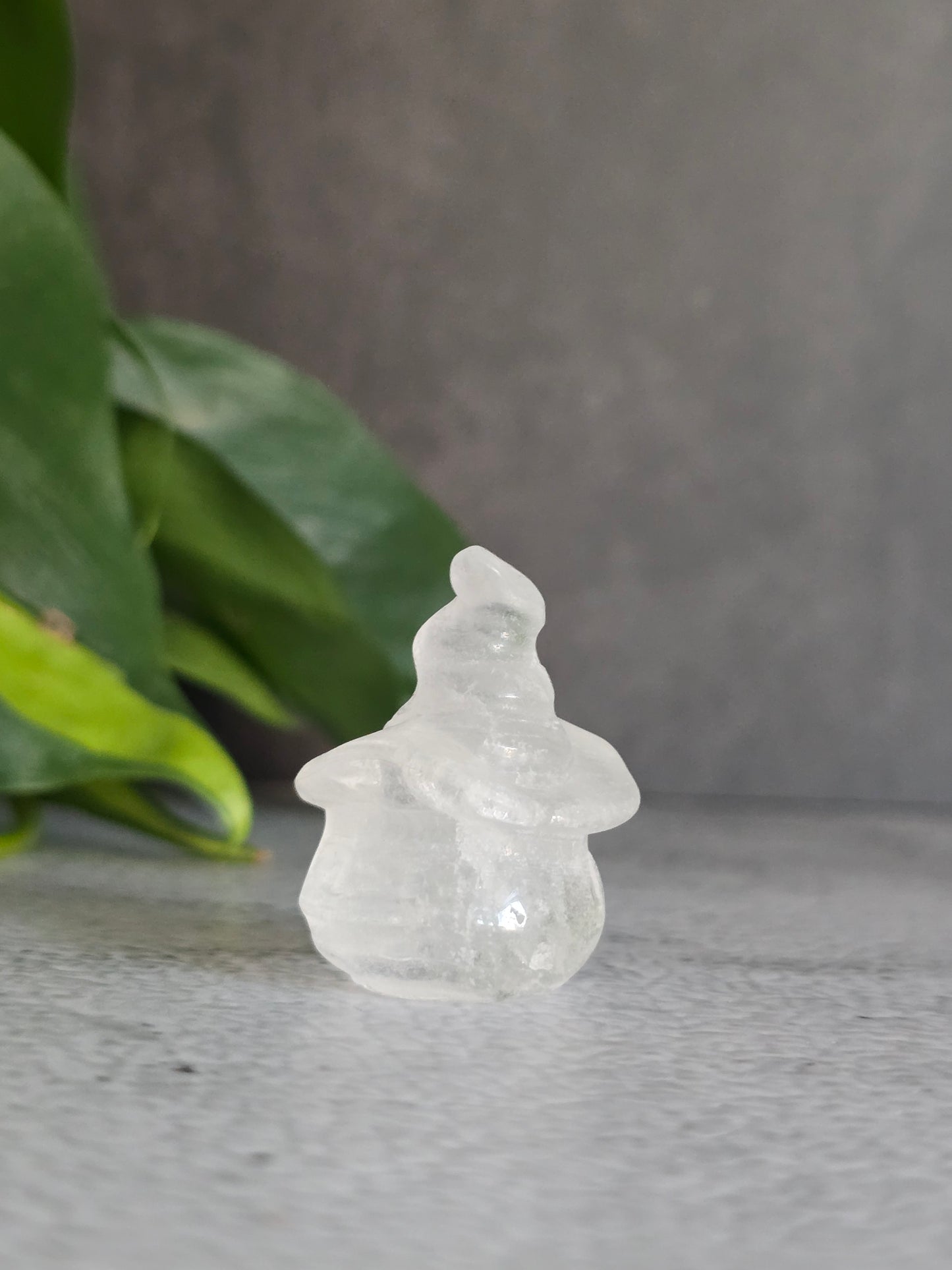 Clear Quartz Witch Pumpkin (Small Chip)