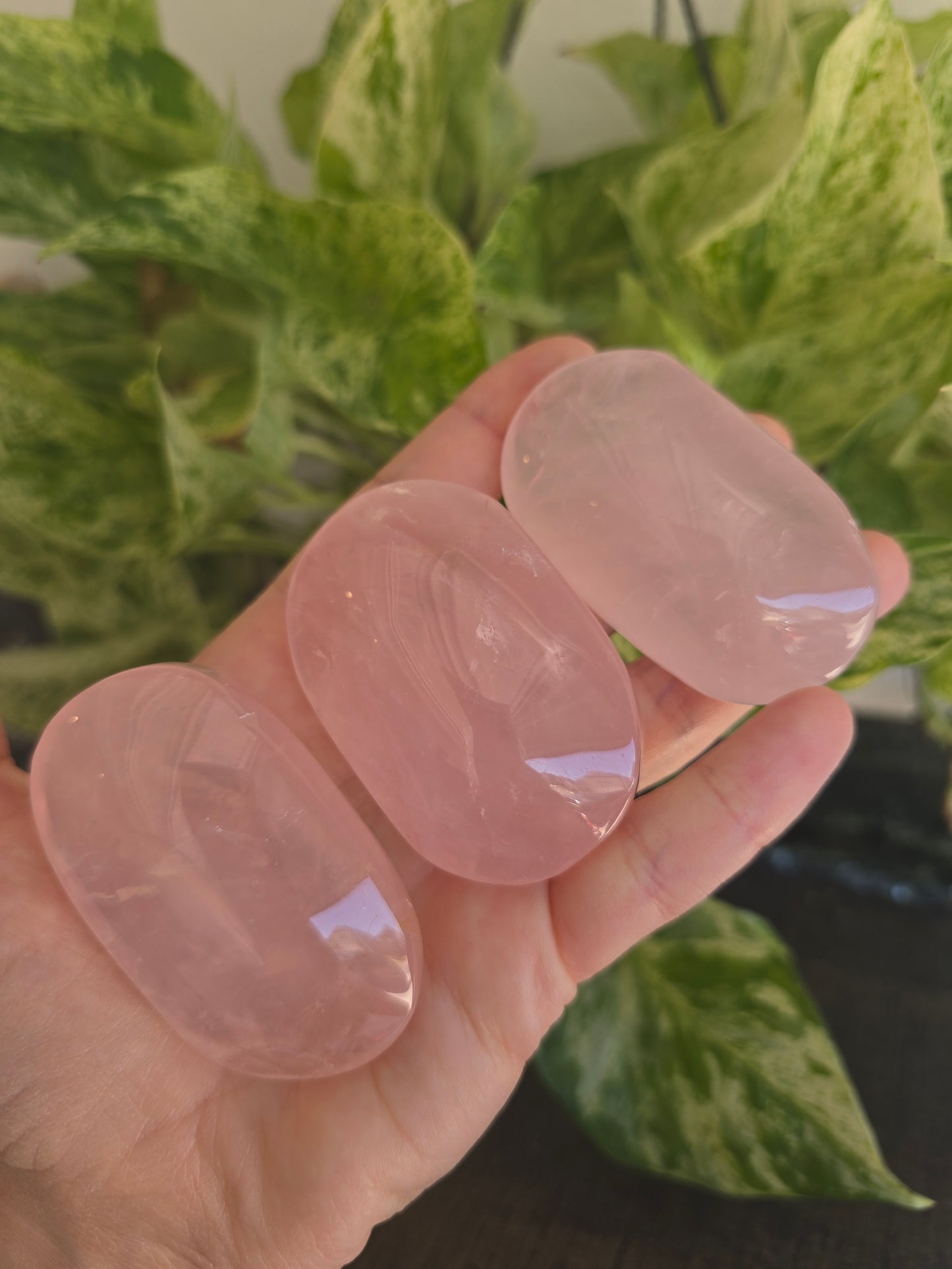Rose Quartz Palm Stone