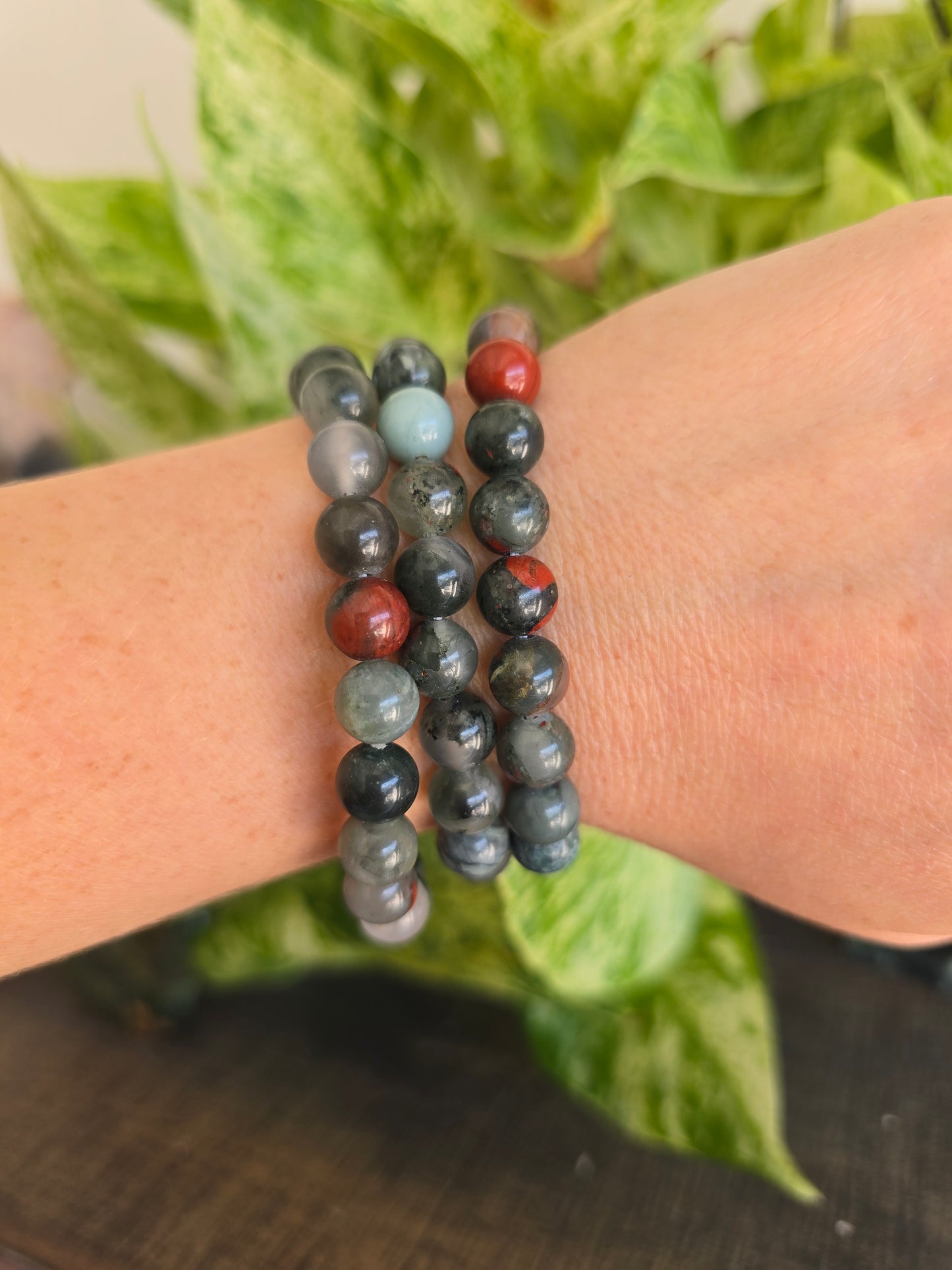 African Bloodstone Stretch Bracelet
