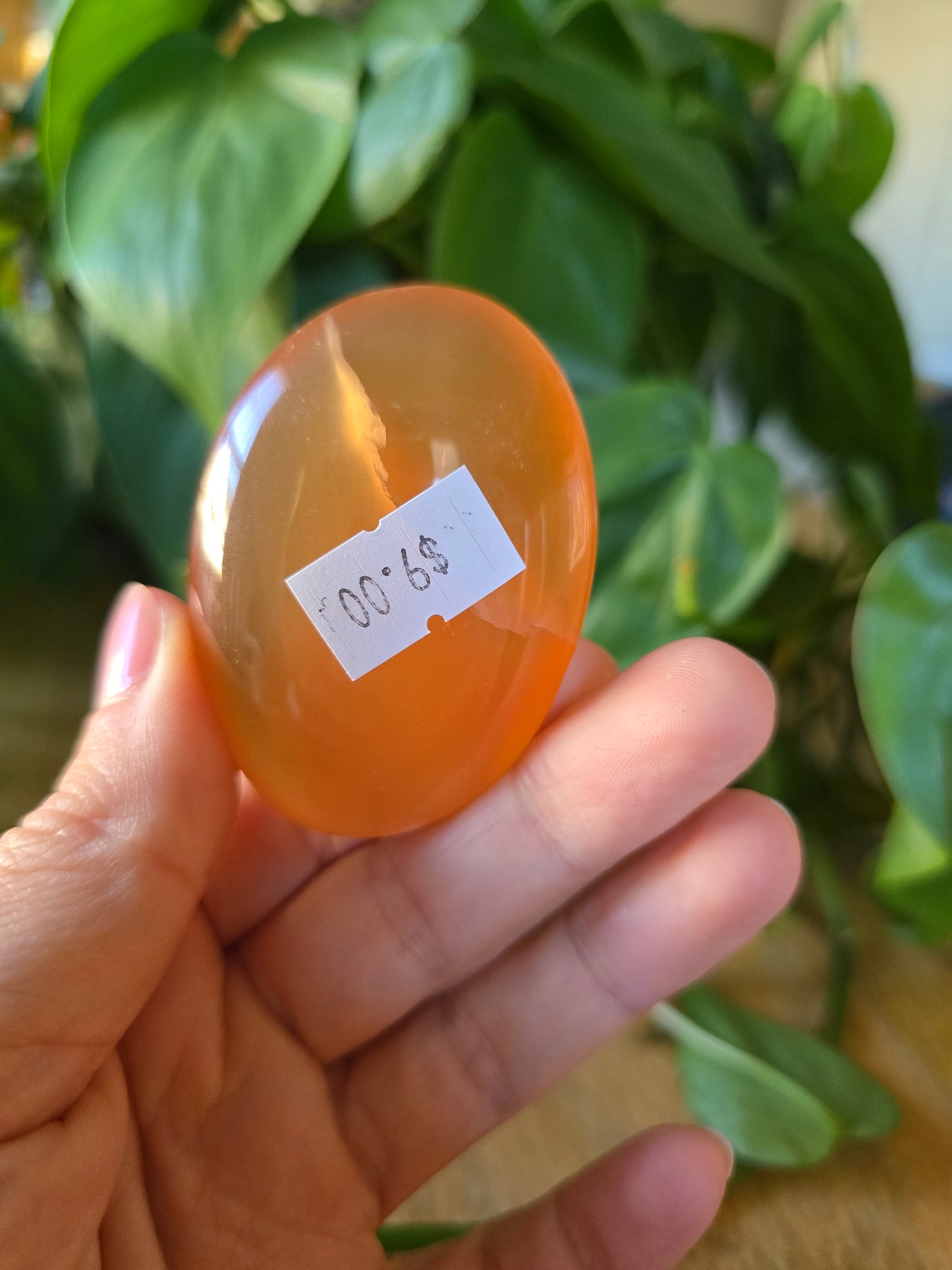 Honey Calcite Palm Stone