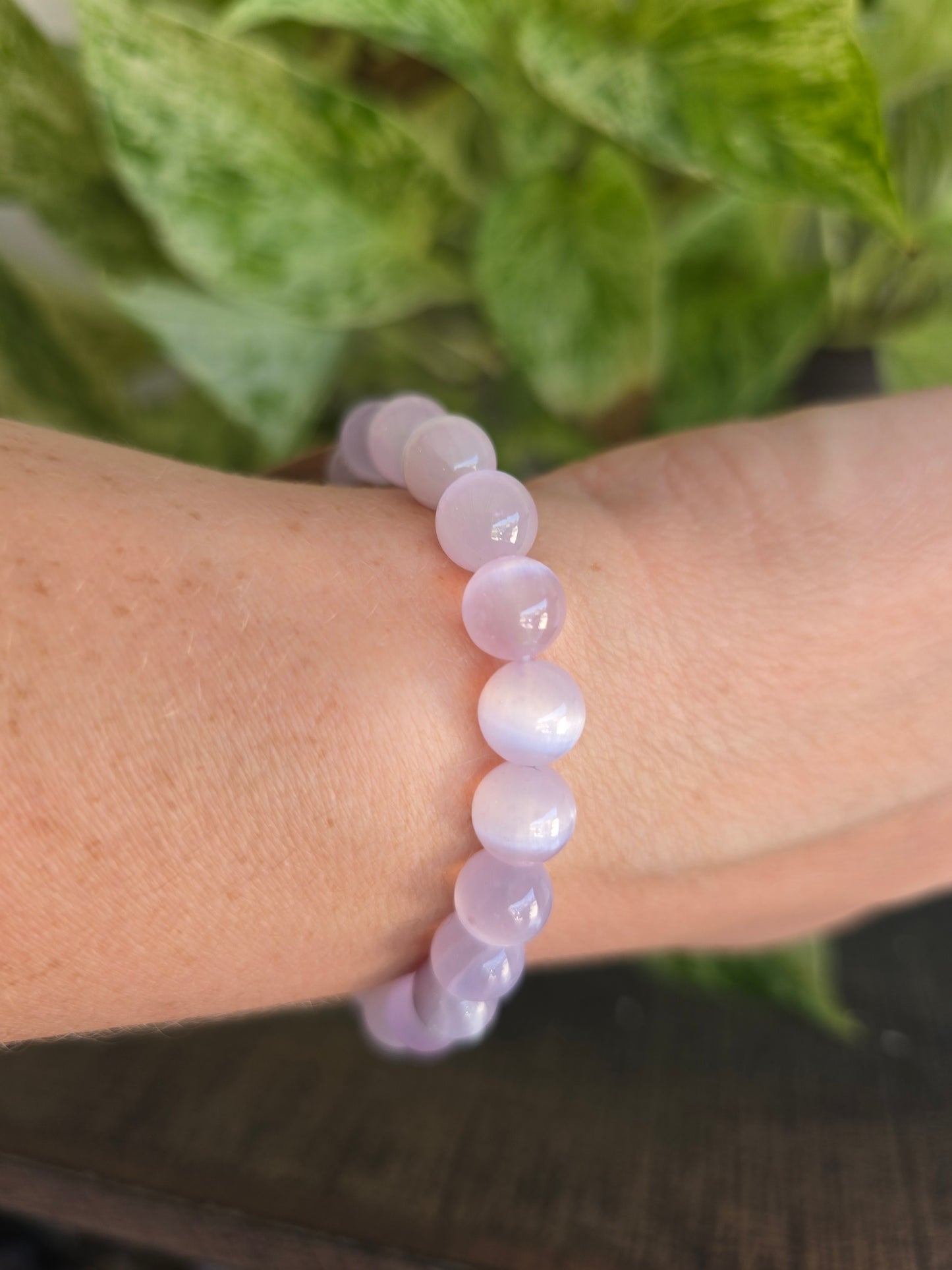 Lavender (Dyed) Satin Spar Stretch Bracelet