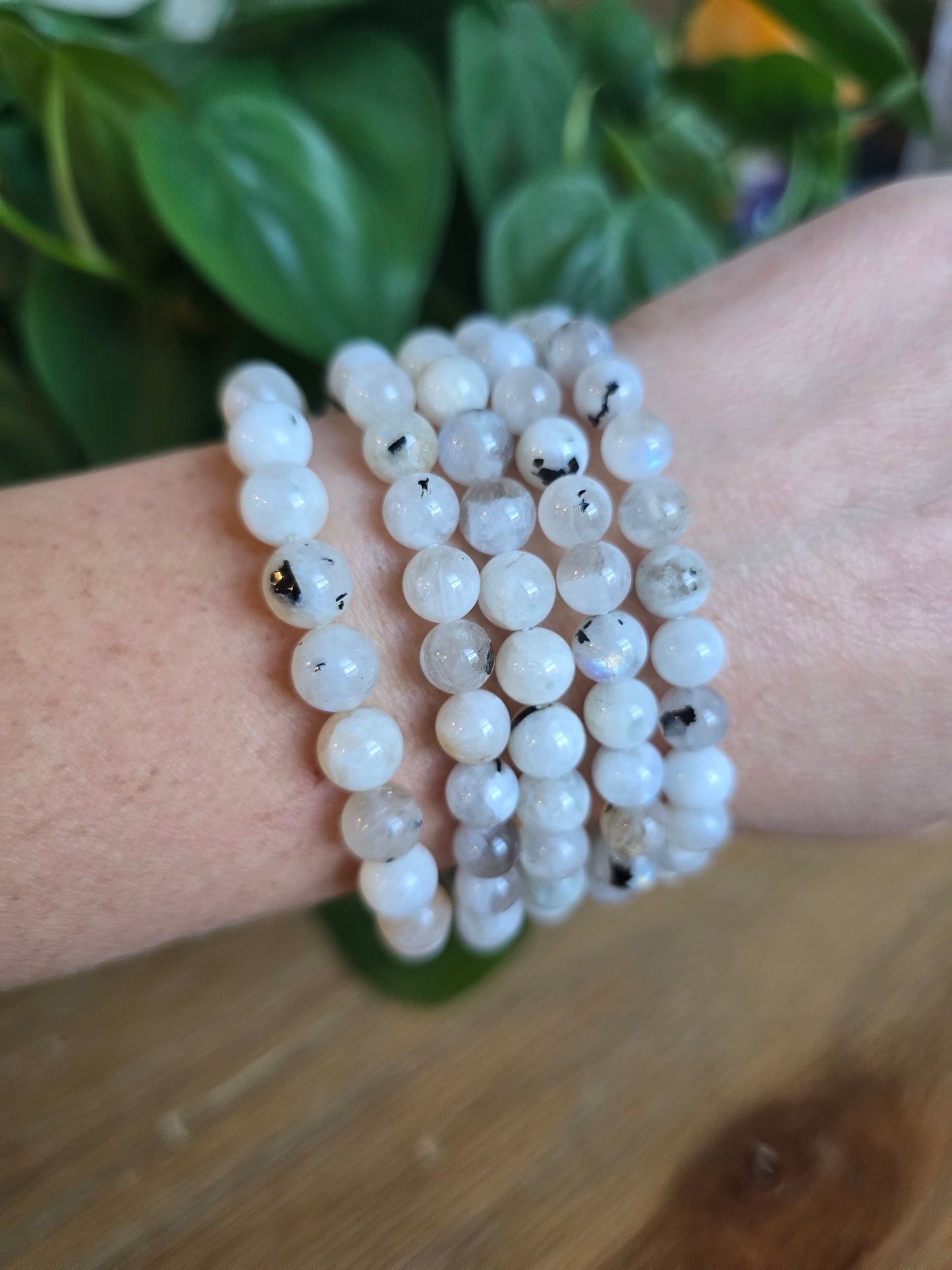 Rainbow Moonstone Stretch Bracelet