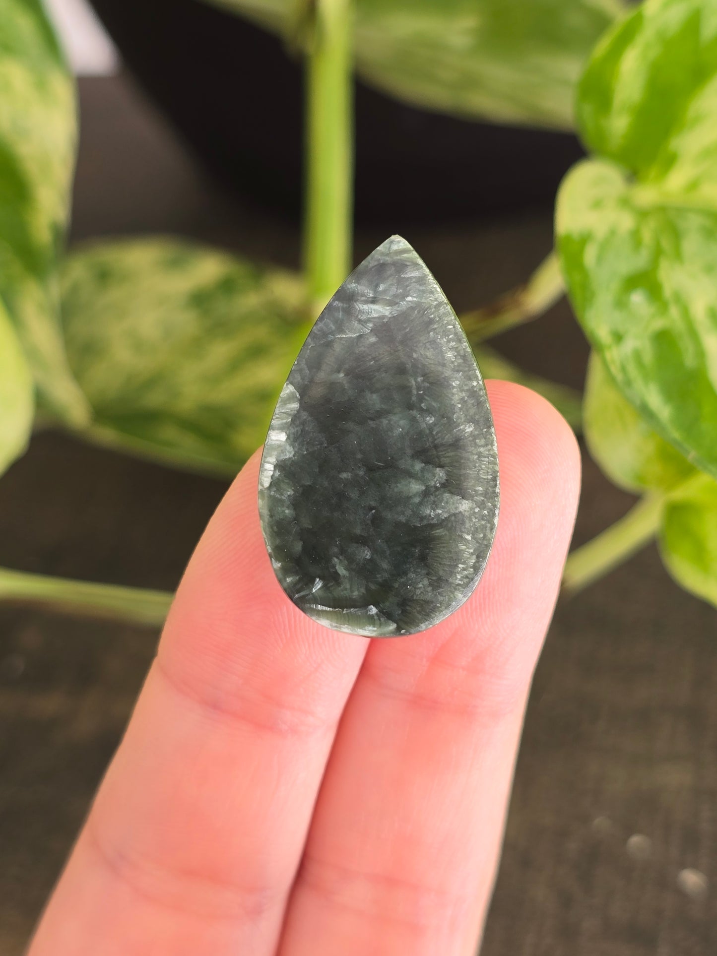 Seraphinite Tear Drop Cabochon