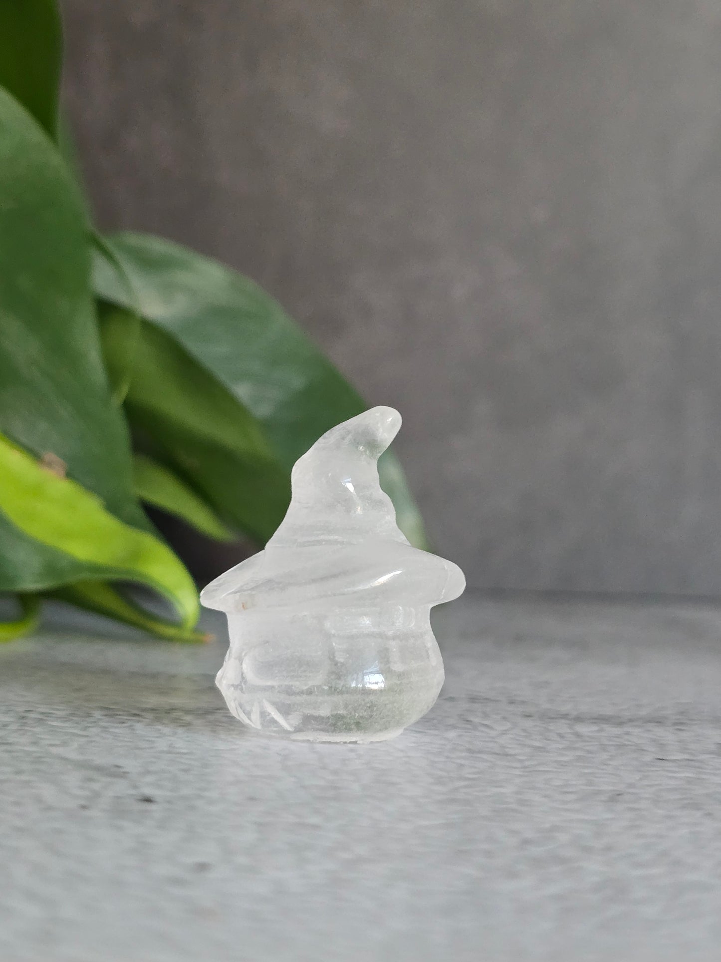 Clear Quartz Witch Pumpkin (Small Chip)