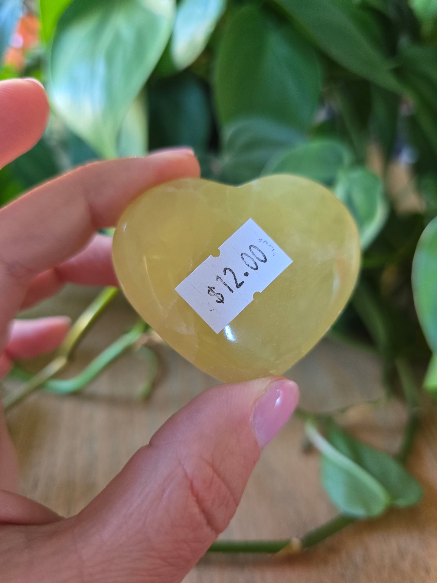 Lemon Calcite Heart