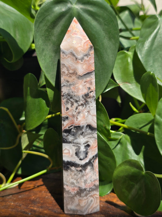 Pink Mexican Crazy Lace Agate Tower