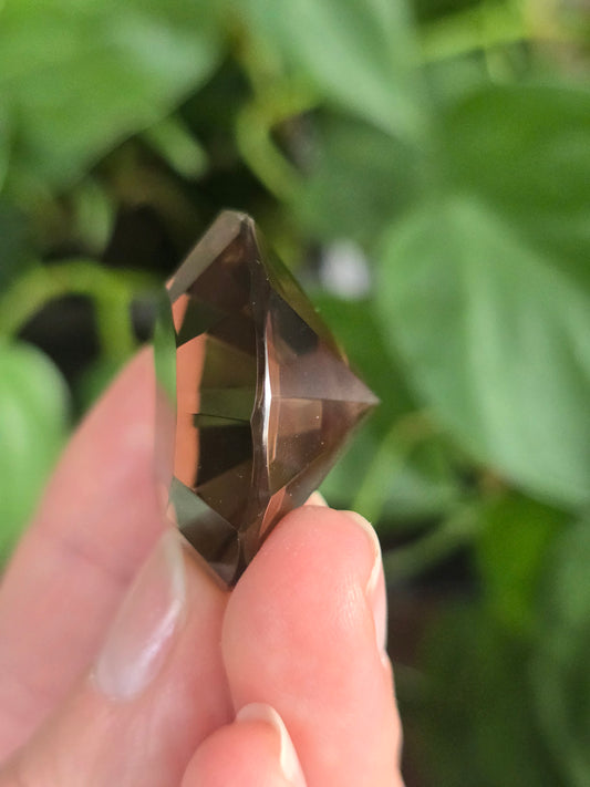 Smoky Quartz Diamond Cut Crystal