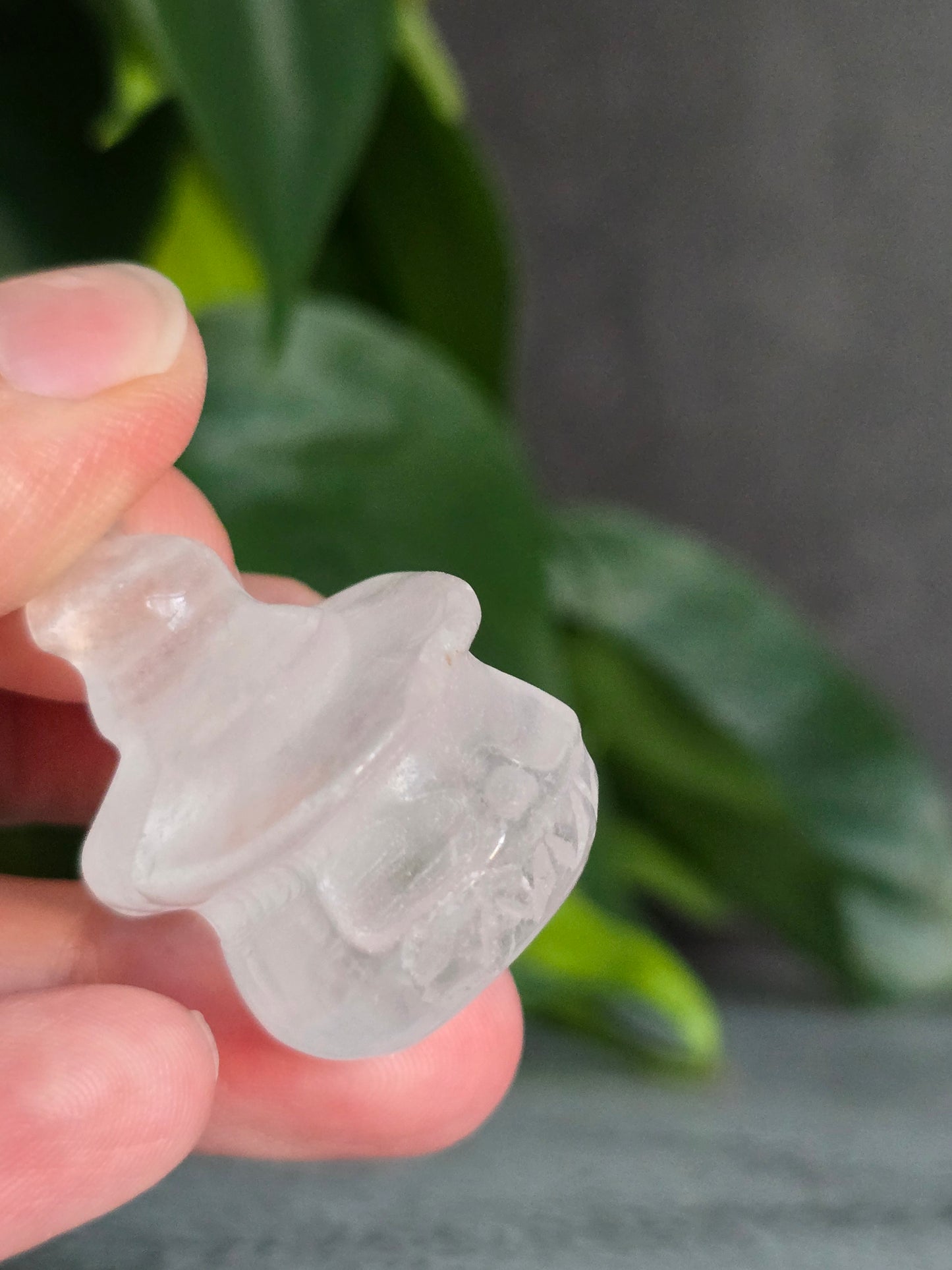 Clear Quartz Witch Pumpkin (Small Chip)