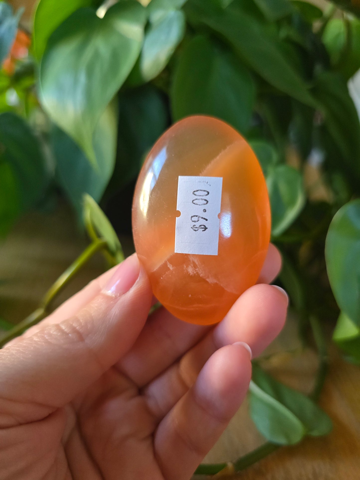 Honey Calcite Palm Stone