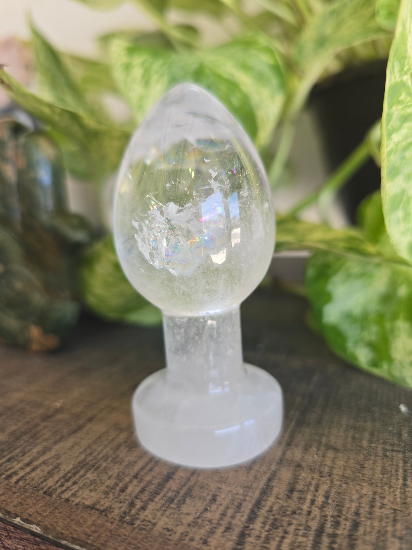 Rainbow Clear Quartz Rectal Dilator Anal Plug