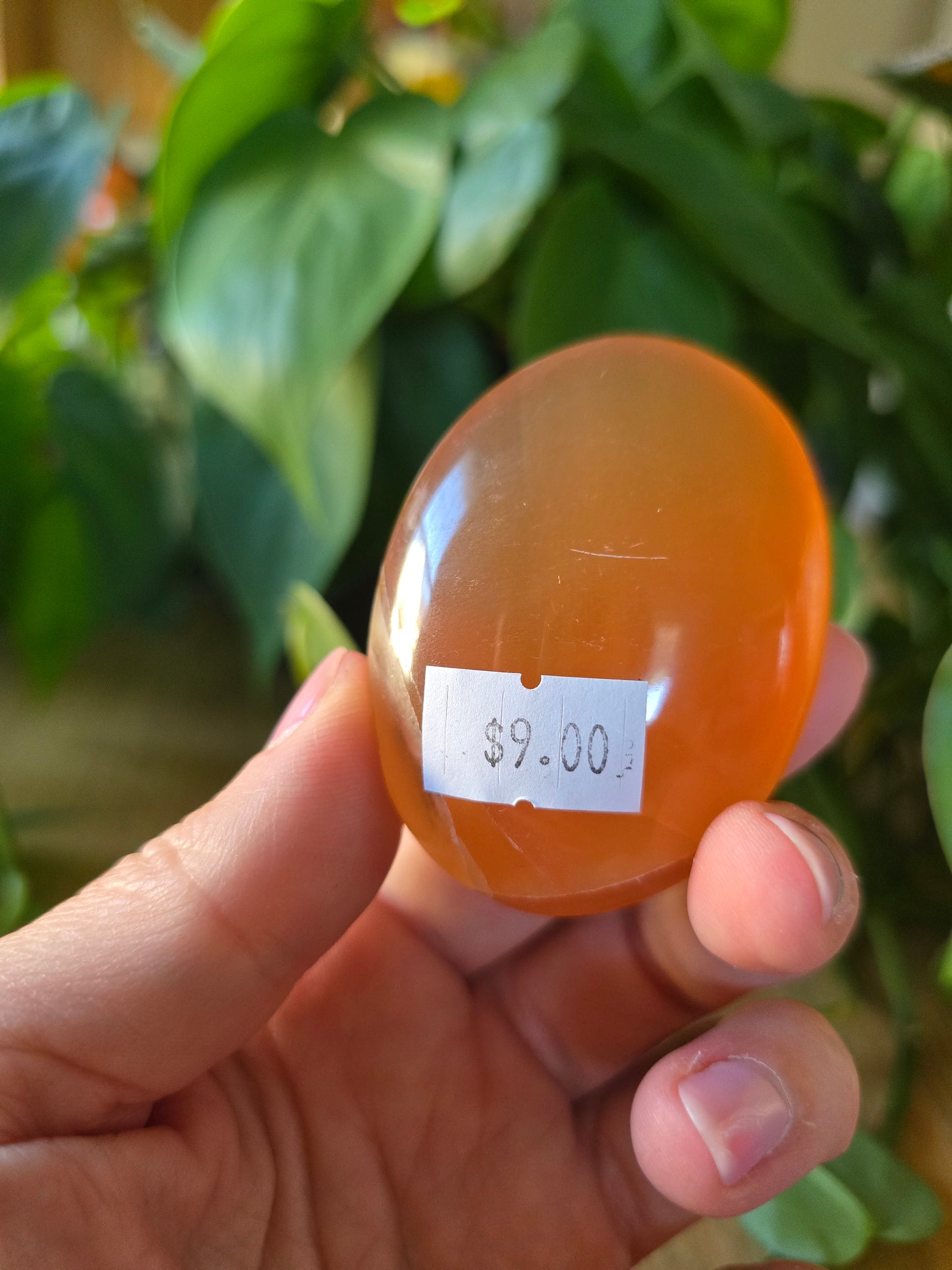 Honey Calcite Palm Stone