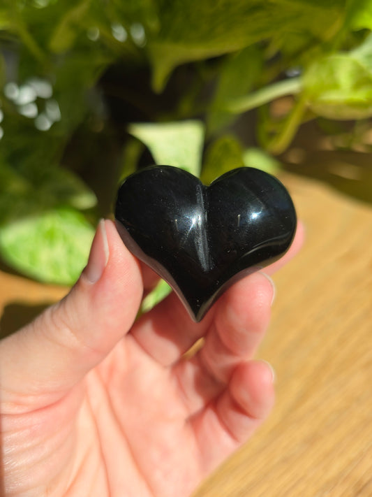 Rainbow Obsidian Heart Carving