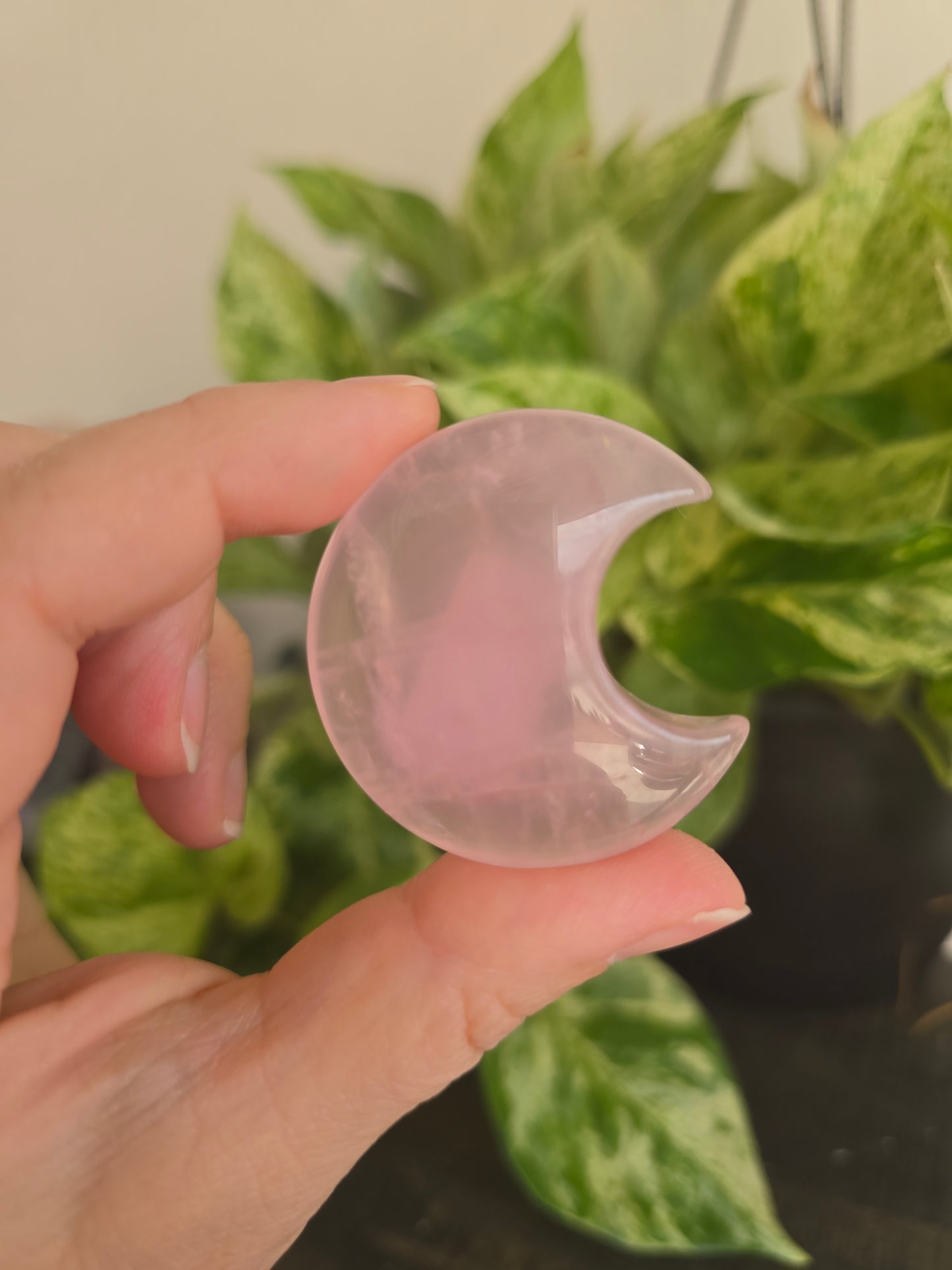 Rose Quartz Crescent Moon