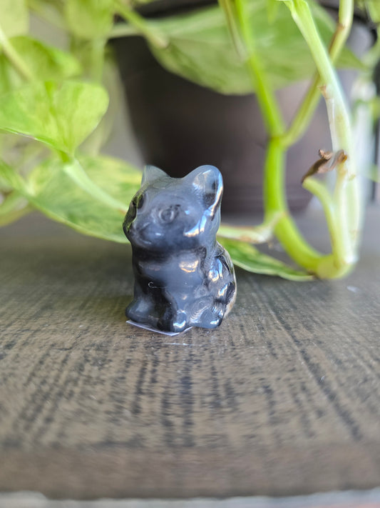 UV Reactive Volcano Agate Cat