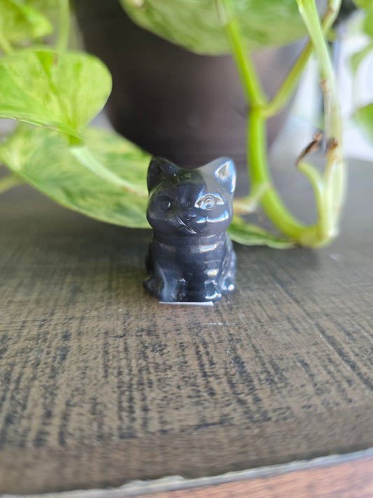 UV Reactive Volcano Agate Cat