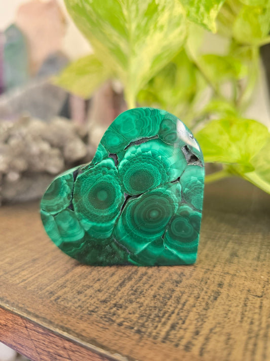 Malachite Polished Heart