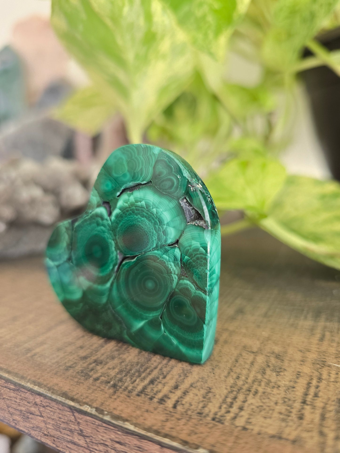 Malachite Polished Heart