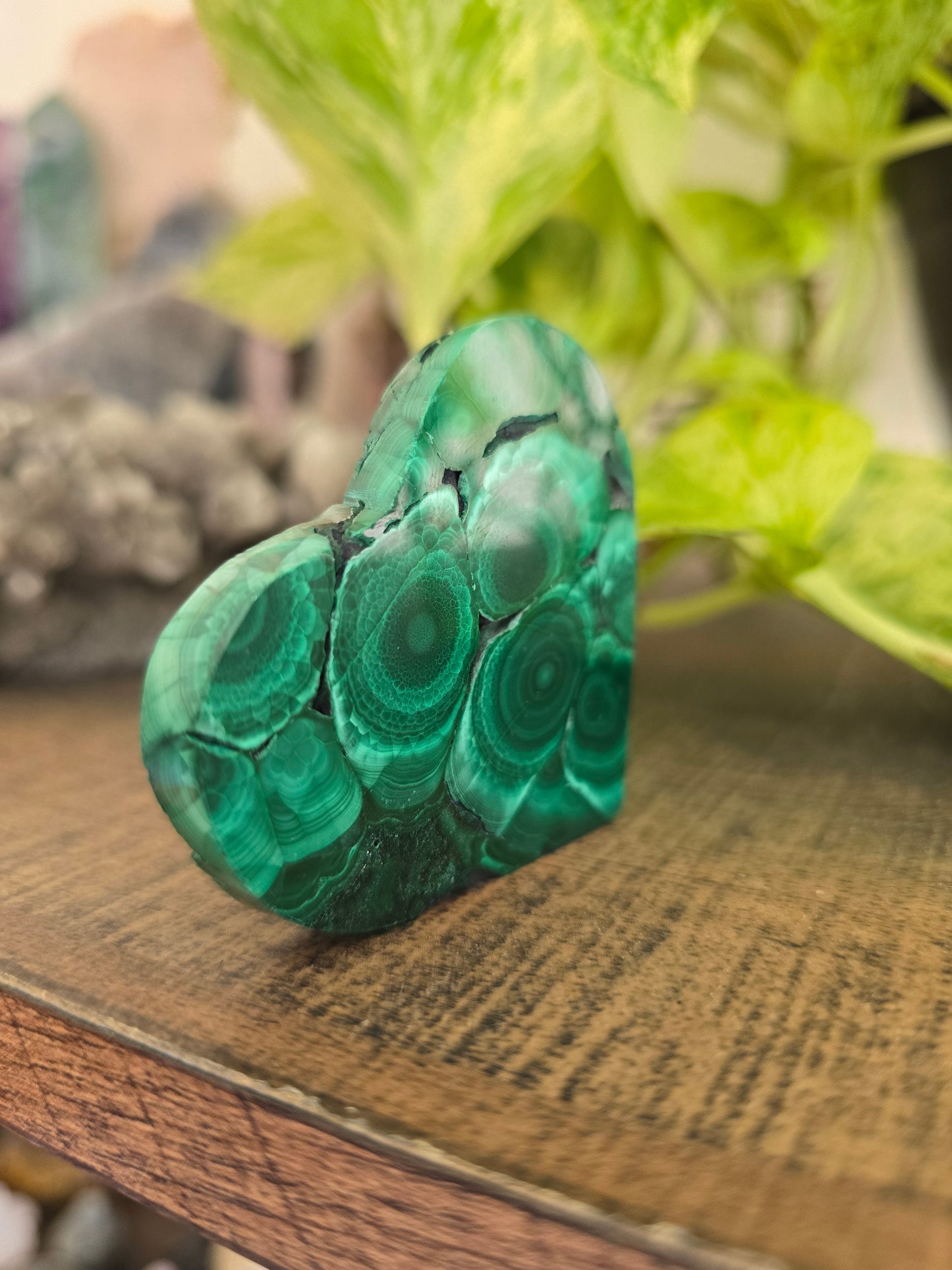 Malachite Polished Heart