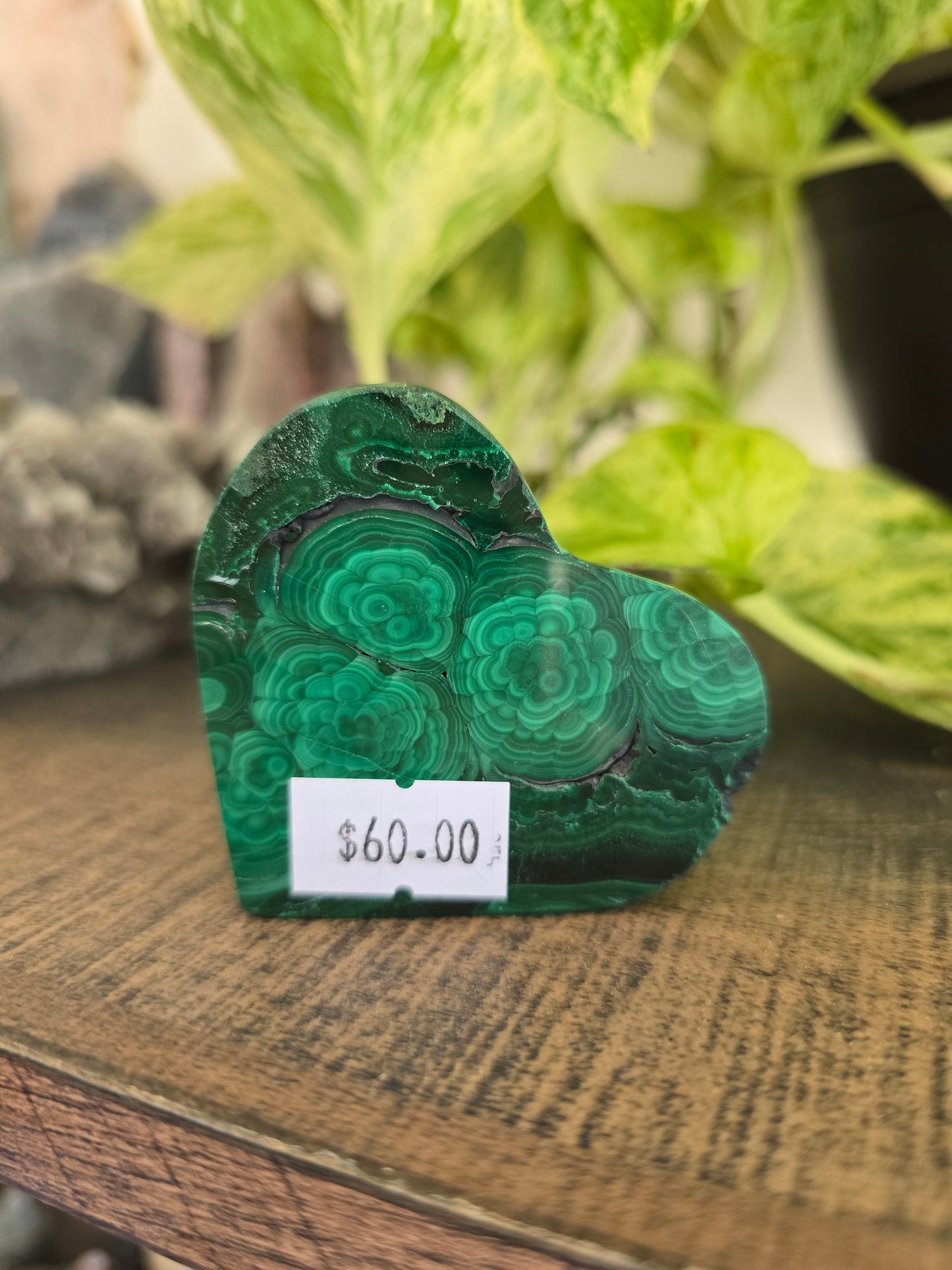 Malachite Polished Heart