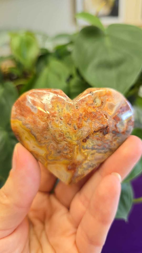 Mexican Crazy Lace Agate Heart