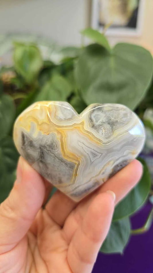 Mexican Crazy Lace Agate Heart