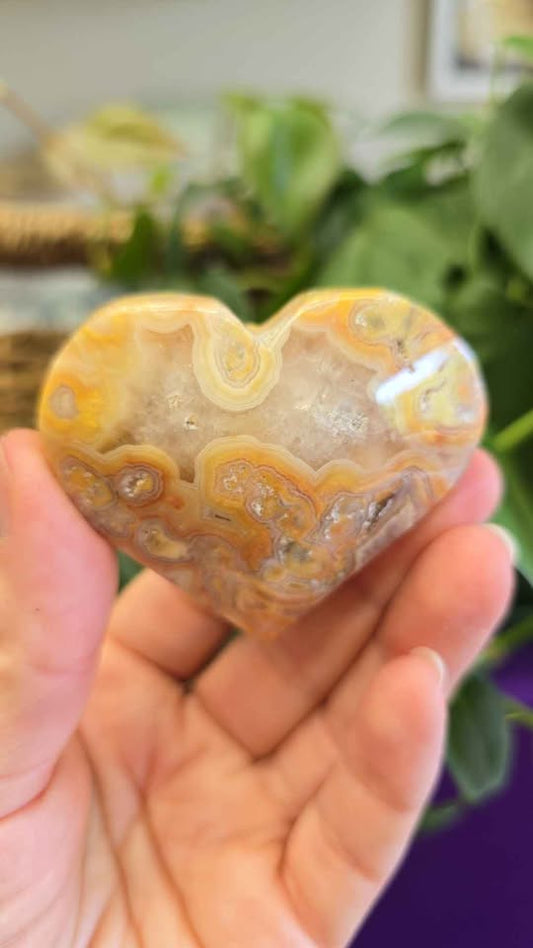 Mexican Crazy Lace Agate Heart