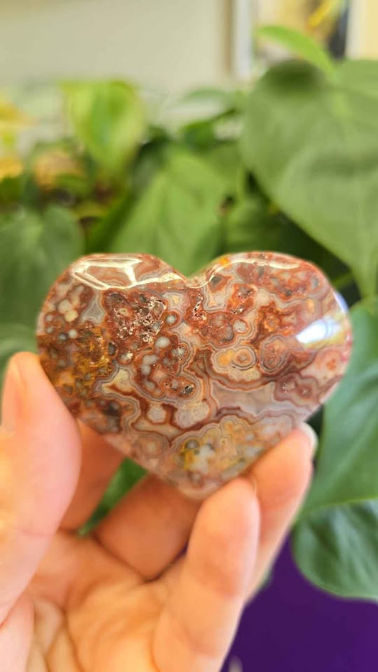 Mexican Crazy Lace Agate Heart