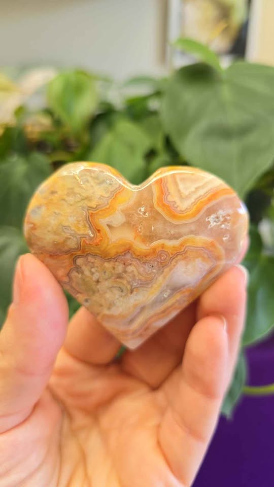 Mexican Crazy Lace Agate Heart