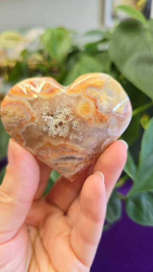 Mexican Crazy Lace Agate Heart