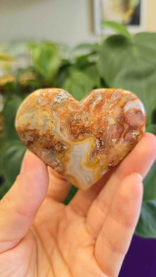 Mexican Crazy Lace Agate Heart