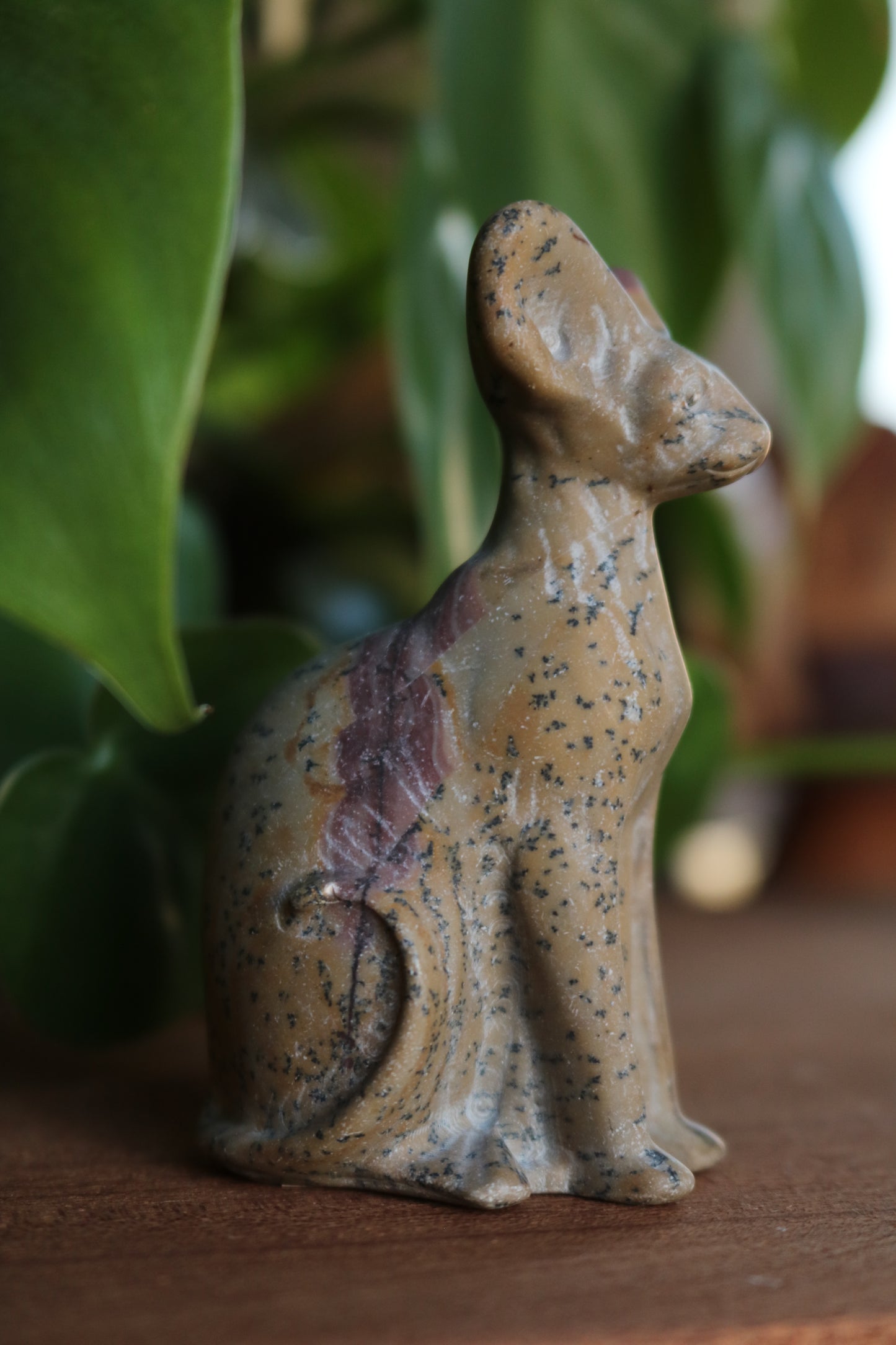 Picture Jasper Sphynx Cat Carving