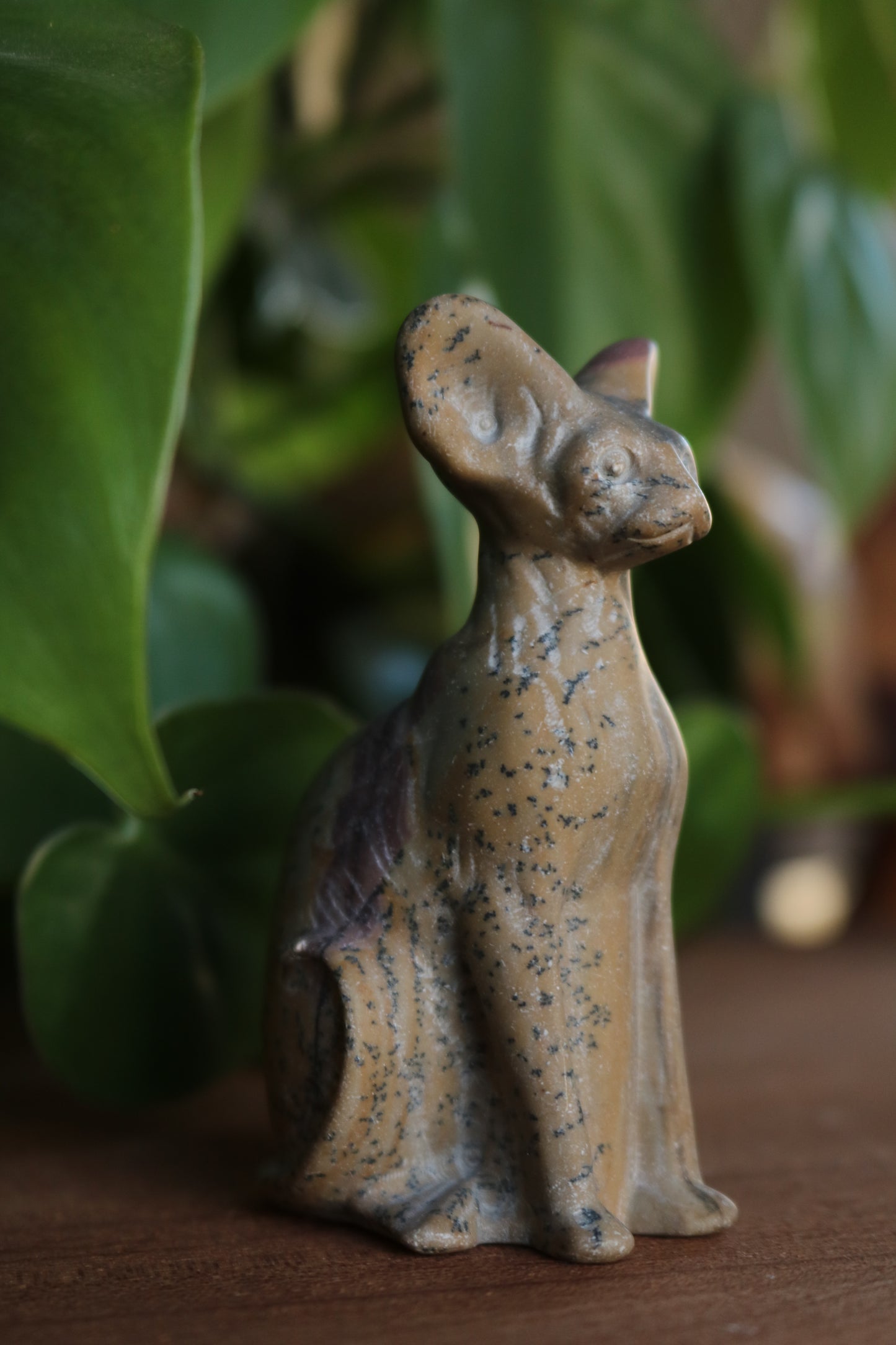 Picture Jasper Sphynx Cat Carving